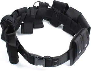 Tactical Waist Belt with 10pcs Bags Holster Set Law Enforcement Modular Equipment System Security Military Duty Utility Belt Camping Hunting, Sports and Outdoor