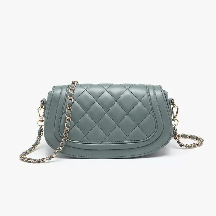 Taipei Quilted Flapover Crossbody w/ Chain Strap