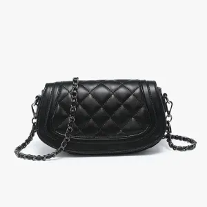 Taipei Quilted Flapover Crossbody w/ Chain Strap
