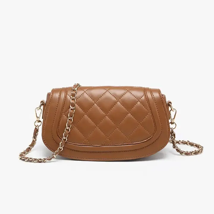 Taipei Quilted Flapover Crossbody w/ Chain Strap