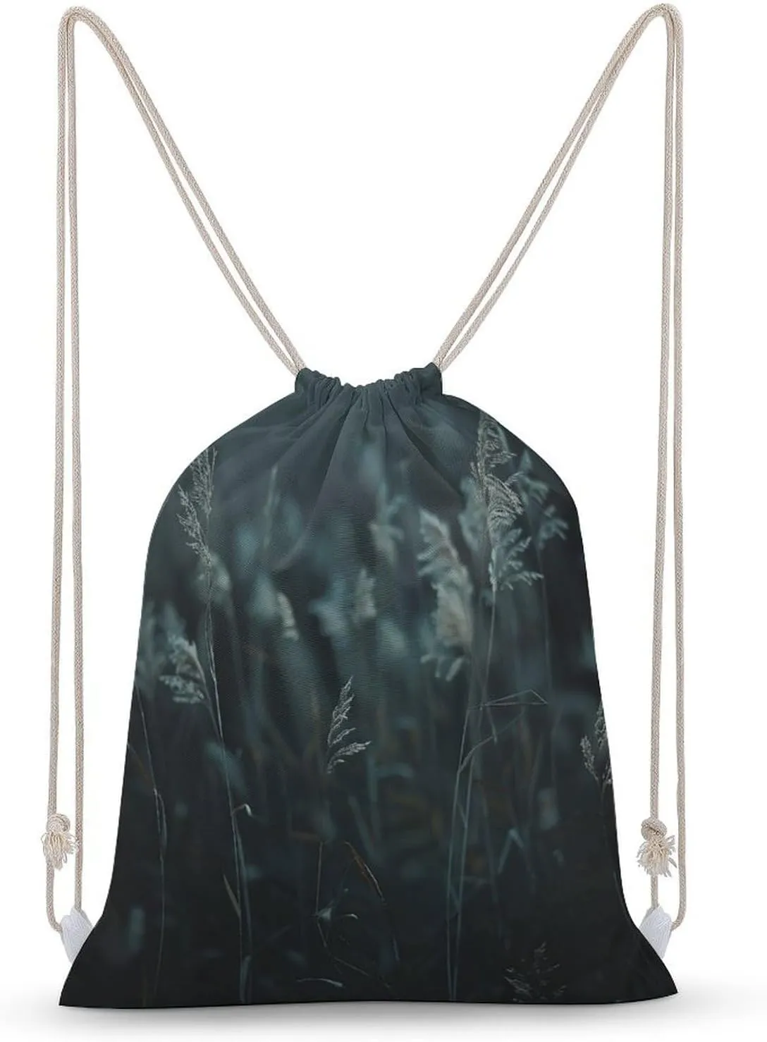 Tall Grass Images Drawstring Backpack for Women Men Drawstring Bag for Travel Swimming Sports Gym Bag