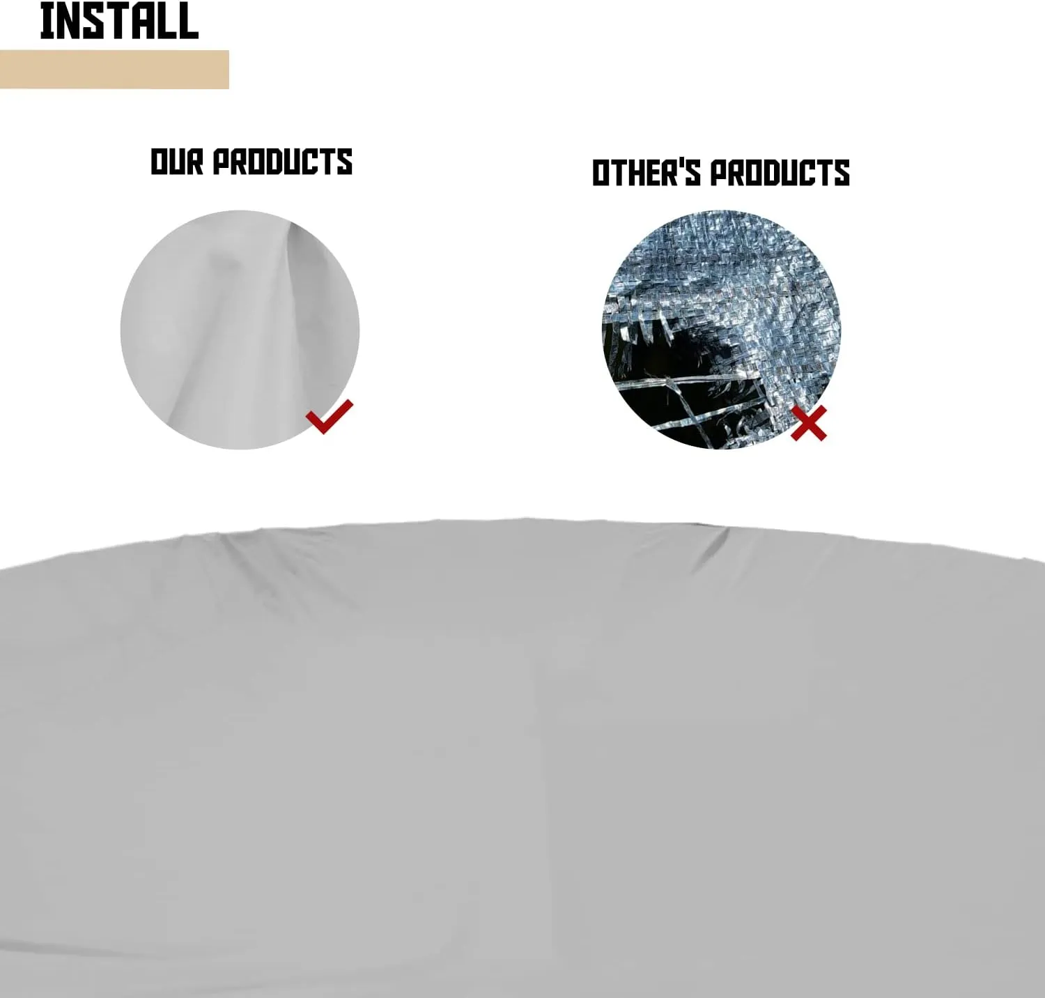 TANG 9' ft Round Pool Covers for 6 Feet Round Pool Above Ground Pool Winter Waterproof Covers Wire Rope Hemmed All Edges 3ft Overlap for Above Ground Swimming Pools, Trampoline Cover
