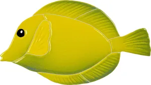 Tang Fish Ceramic Swimming Pool Mosaic (4" x 7", Yellow)
