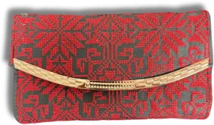 Tatreez Button Wallet with Strap – Traditional Palestinian Embroidered Wallet for Women – Secure Button Closure, Card & Cash Holder – Cultural Clutch Purse for Everyday Use