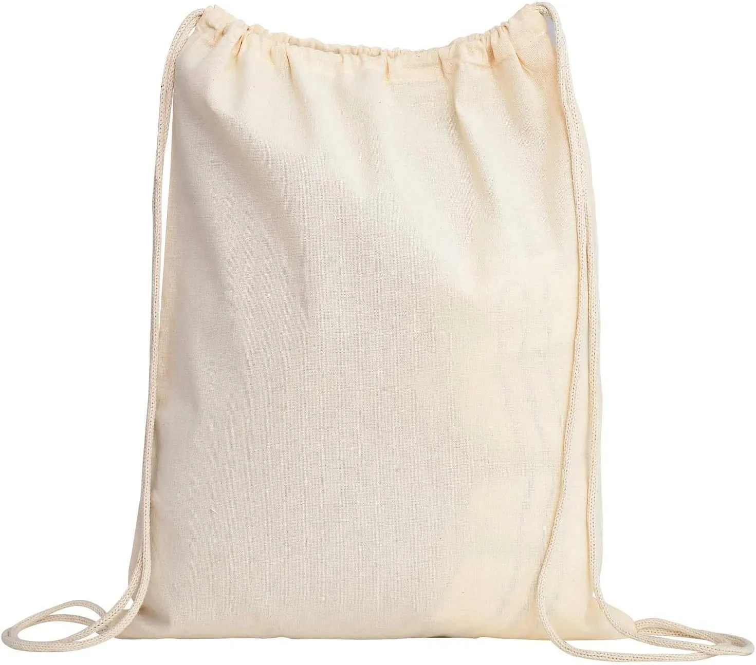 TBF (12 Pack) Set of 12 Durable Cotton Canvas Drawstring Backpack Bags (Medium (14" W x 18" H))