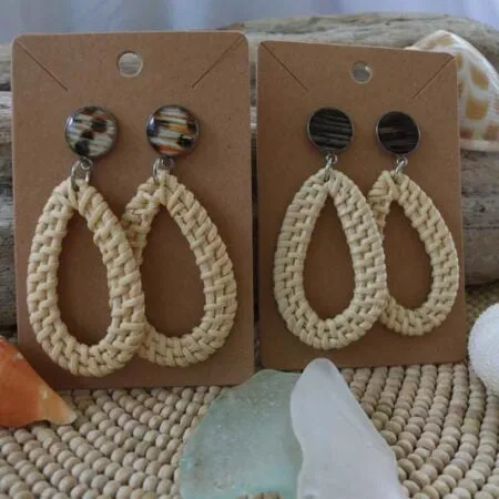 Teardrop Rattan | Lionfish Fin Earrings