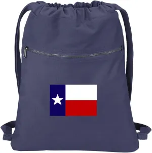 Texas Drawstring Backpack RICH COTTON Texas Flag Cinch Bag