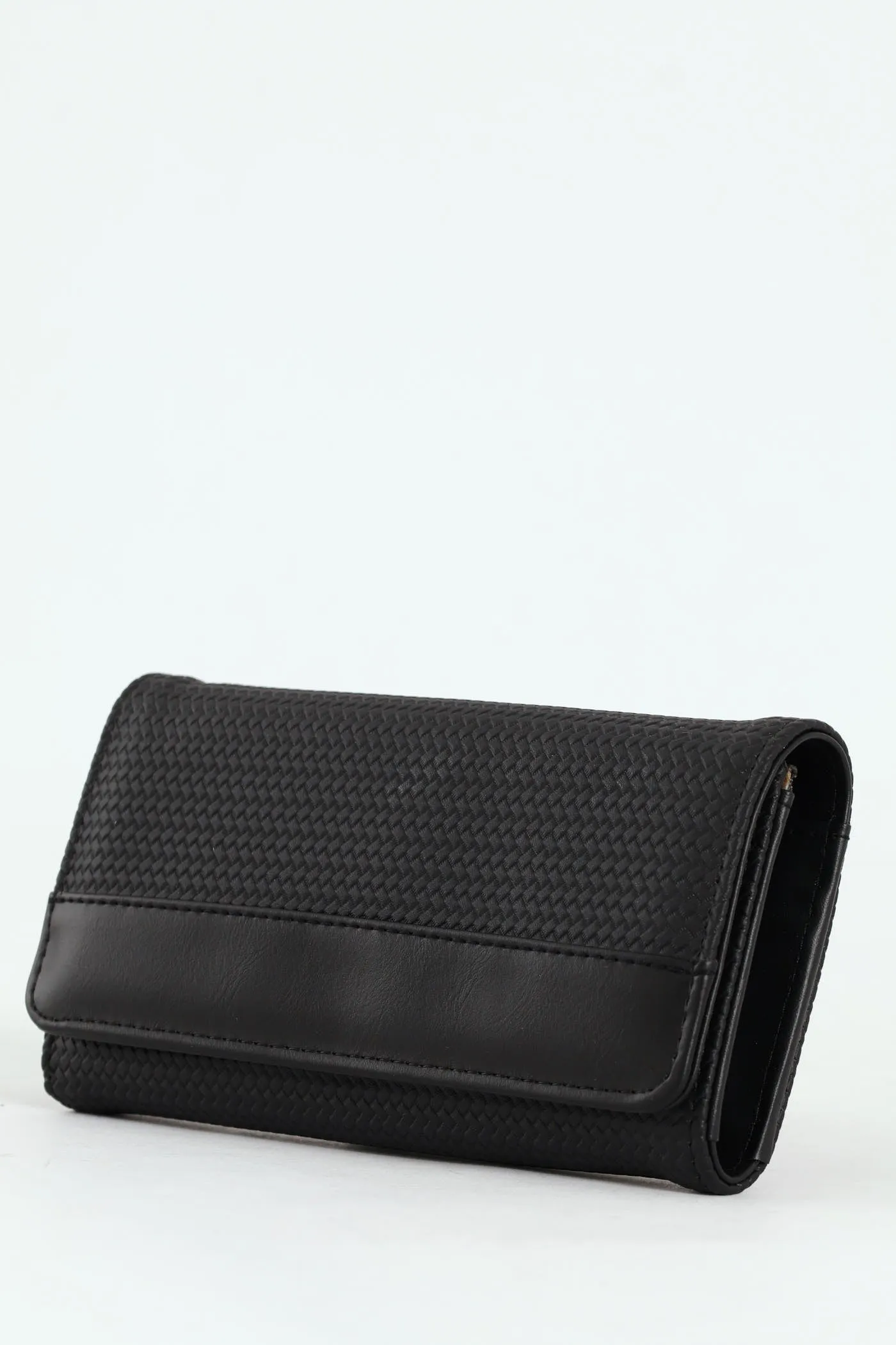 Textured Bifold Purse - Black