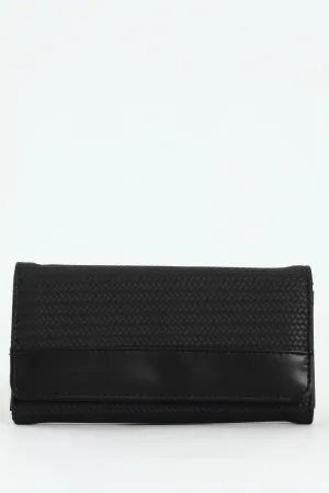 Textured Bifold Purse - Black