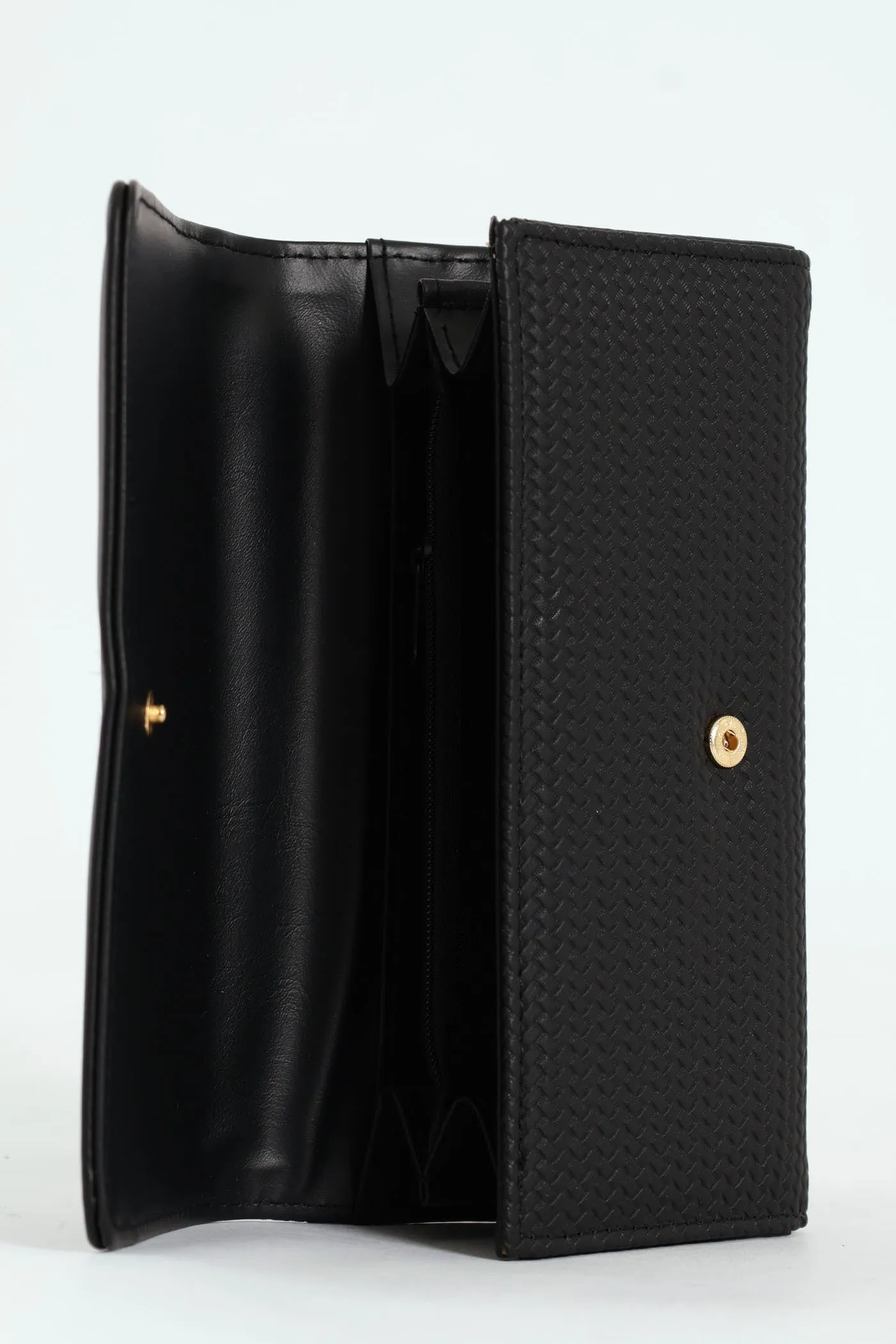 Textured Bifold Purse - Black