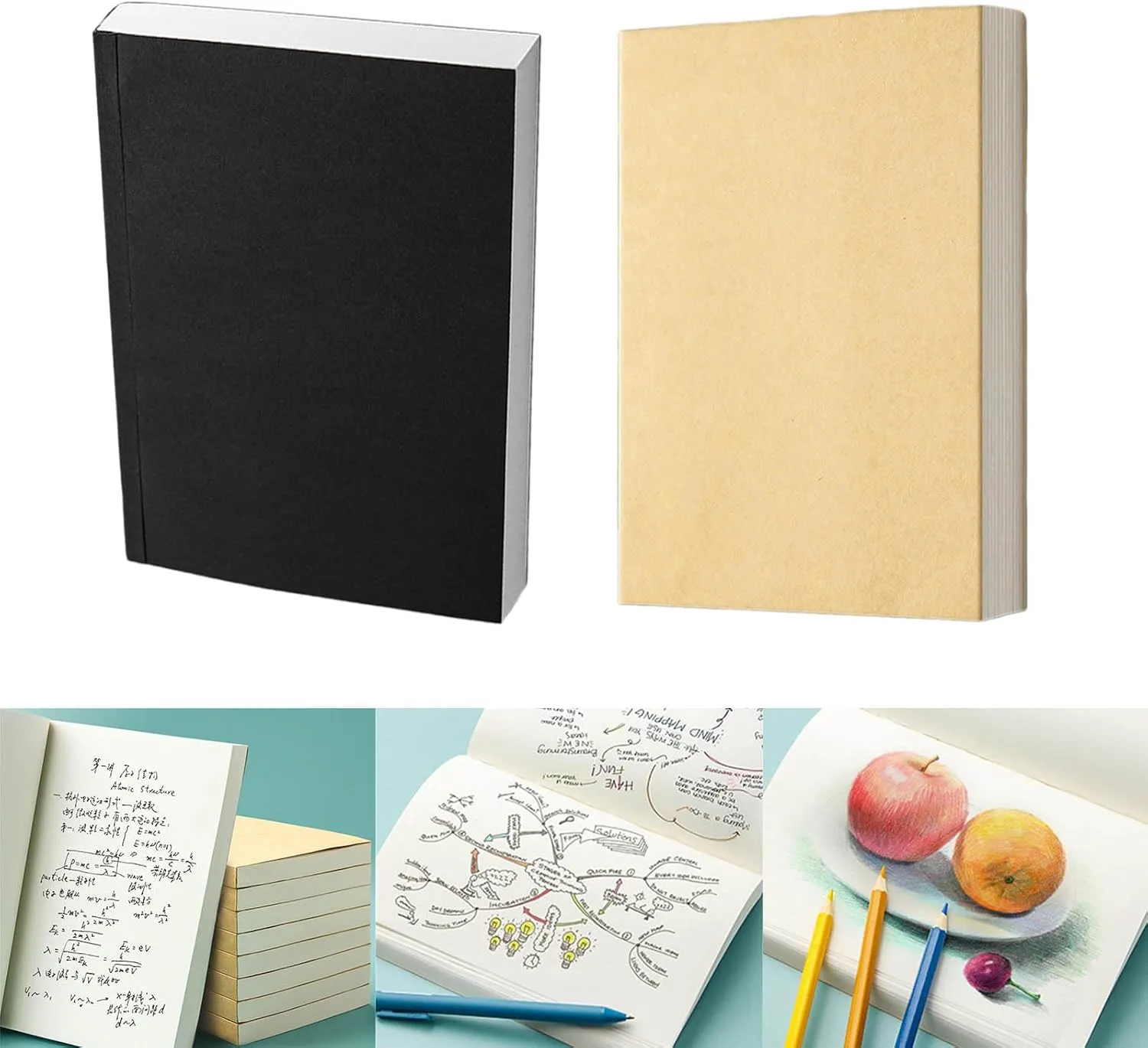 Thick Sketchbook Notebook Sketchpad 368 Pages Unlined Drawing Books Thick Notebook Journal for Writing Sketching