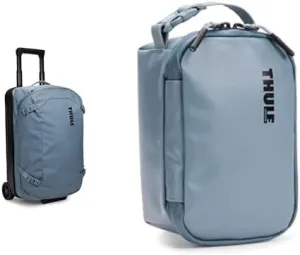 Thule Chasm Wheeled Carry-On Duffel in Pond Gray with 3L Gear Cube S Bundle