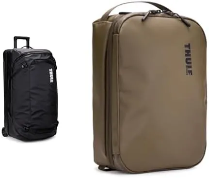 Thule Chasm Wheeled Duffel Suitcase with 15L Gear Cube Bundle - Black