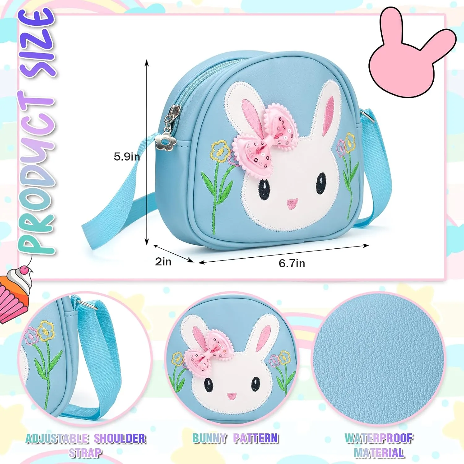 Toddler Purse-Small Kids Purse, Girls Bunny Purse, Little Girl Purse-Birthday Gifts Purse for Girls