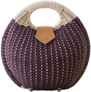 TONWHAR® Lady's Stylish Shell Shape Straw Tote Handbag Rattan Beach Bag