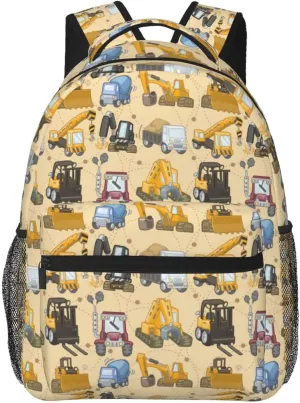 Tool truck assembly crane excavator forklift truck Backpack Double Shoulder Bag 15 Inch Laptop Bagpack for Hiking Work Camping Travel