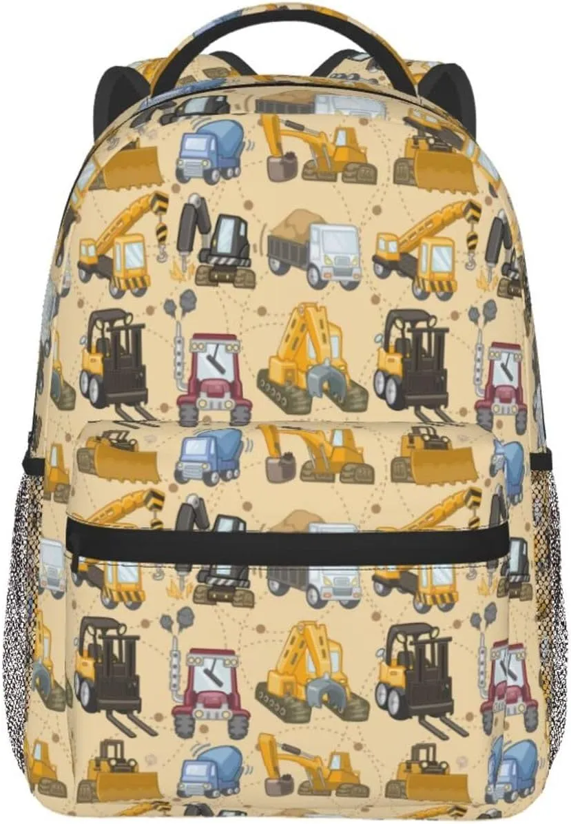 Tool truck assembly crane excavator forklift truck Backpack Double Shoulder Bag 15 Inch Laptop Bagpack for Hiking Work Camping Travel