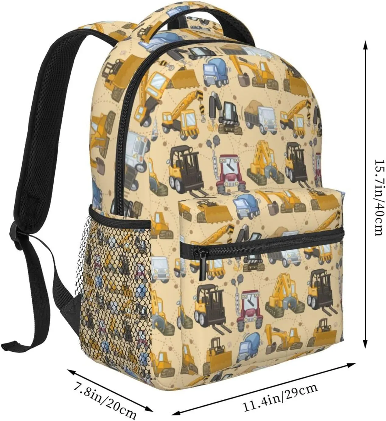 Tool truck assembly crane excavator forklift truck Backpack Double Shoulder Bag 15 Inch Laptop Bagpack for Hiking Work Camping Travel