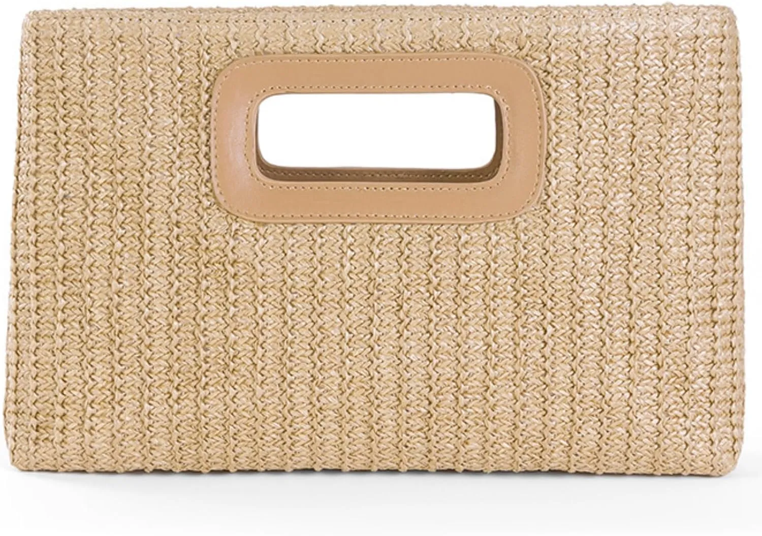Top Handle Clutch Handbags for Women, Summer Straw Crossbody Bag Top Handle Woven Evening Shoulder Purse with Chain