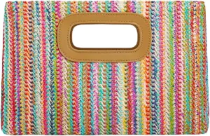 Top Handle Clutch Handbags for Women, Summer Straw Crossbody Bag Top Handle Woven Evening Shoulder Purse with Chain