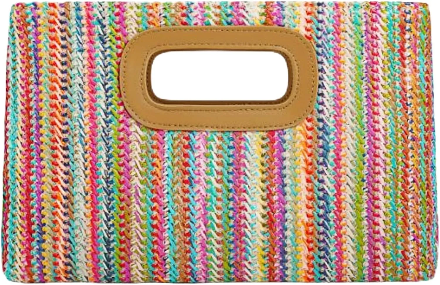 Top Handle Clutch Handbags for Women, Summer Straw Crossbody Bag Top Handle Woven Evening Shoulder Purse with Chain