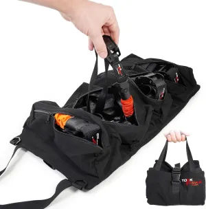 TorkStrap TorkBag | Tie Down Strap Organizing Bag - Stores up to 8 Cargo Straps - No More Tangled Straps - Heavy Duty Canvas Bag for Tiedowns, Ratchet Straps and/or Bungees - Lightweight and Portable