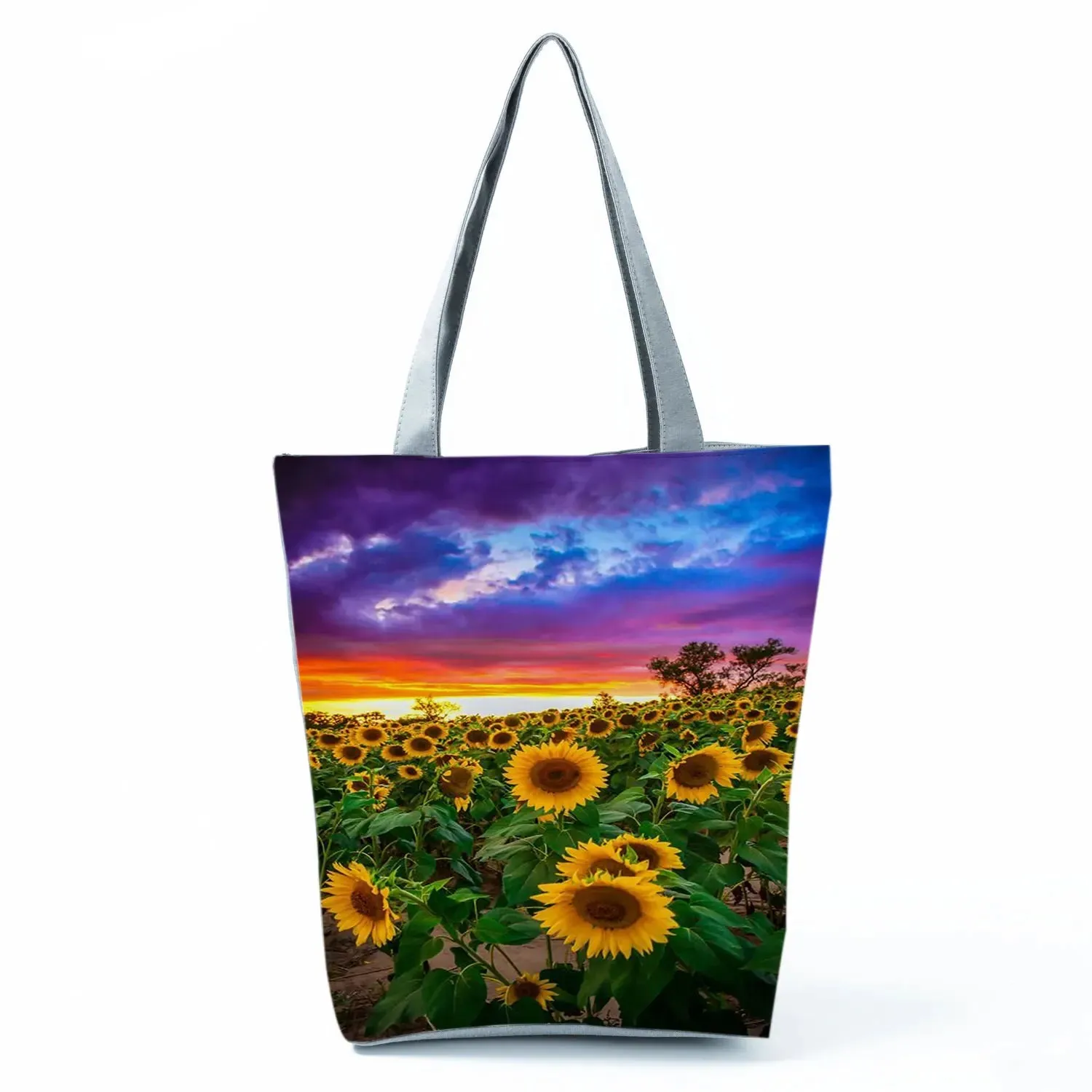 Tote Bag Ladies Outdoor Large Capacity School Teacher Gift Bag Shopping Bag Botanical Flower Print Casual Women Shoulder Bag