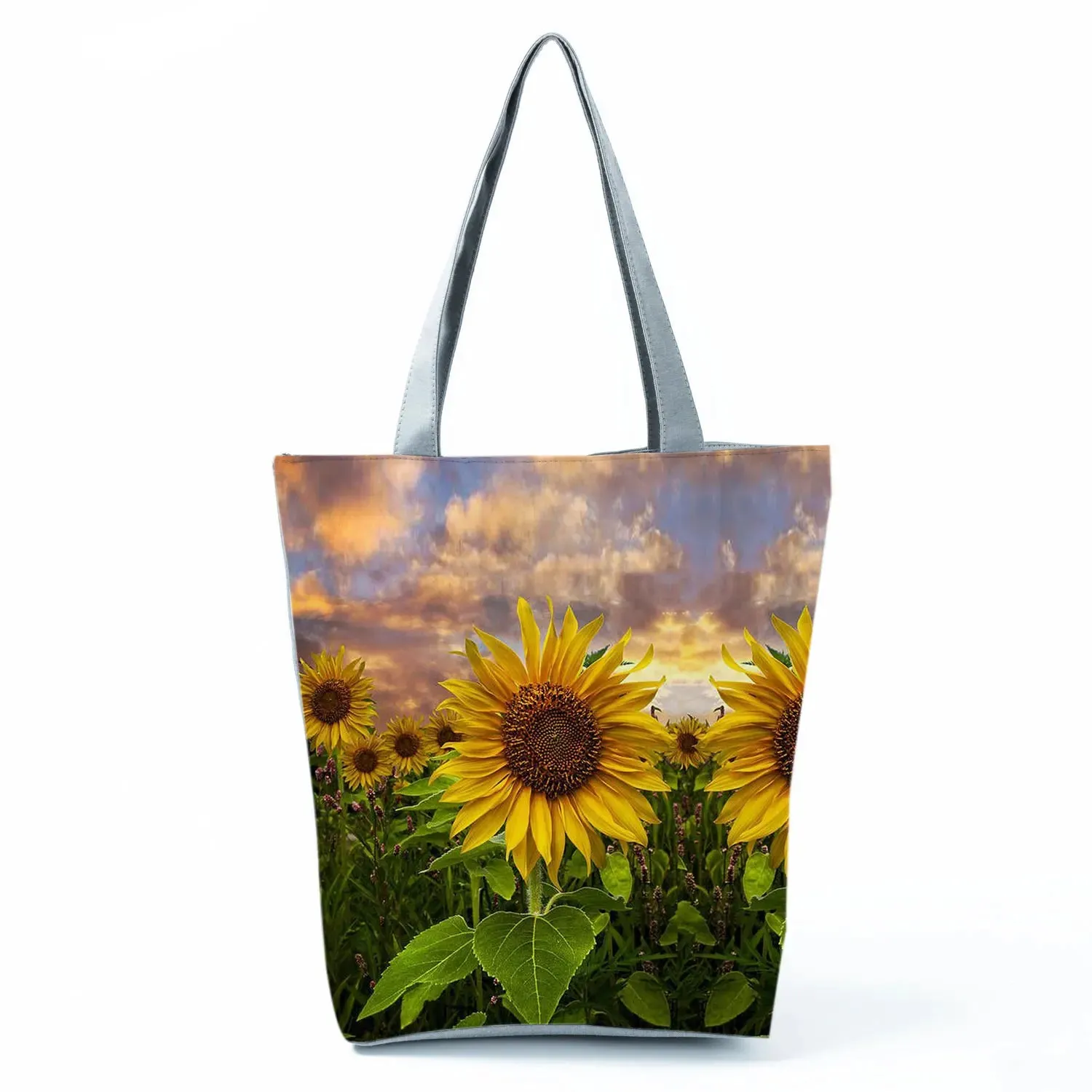 Tote Bag Ladies Outdoor Large Capacity School Teacher Gift Bag Shopping Bag Botanical Flower Print Casual Women Shoulder Bag