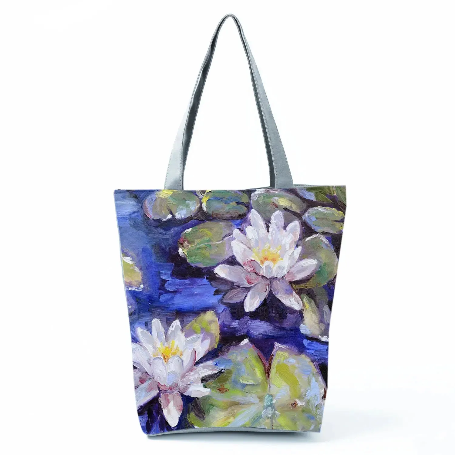 Tote Bag Ladies Outdoor Large Capacity School Teacher Gift Bag Shopping Bag Botanical Flower Print Casual Women Shoulder Bag