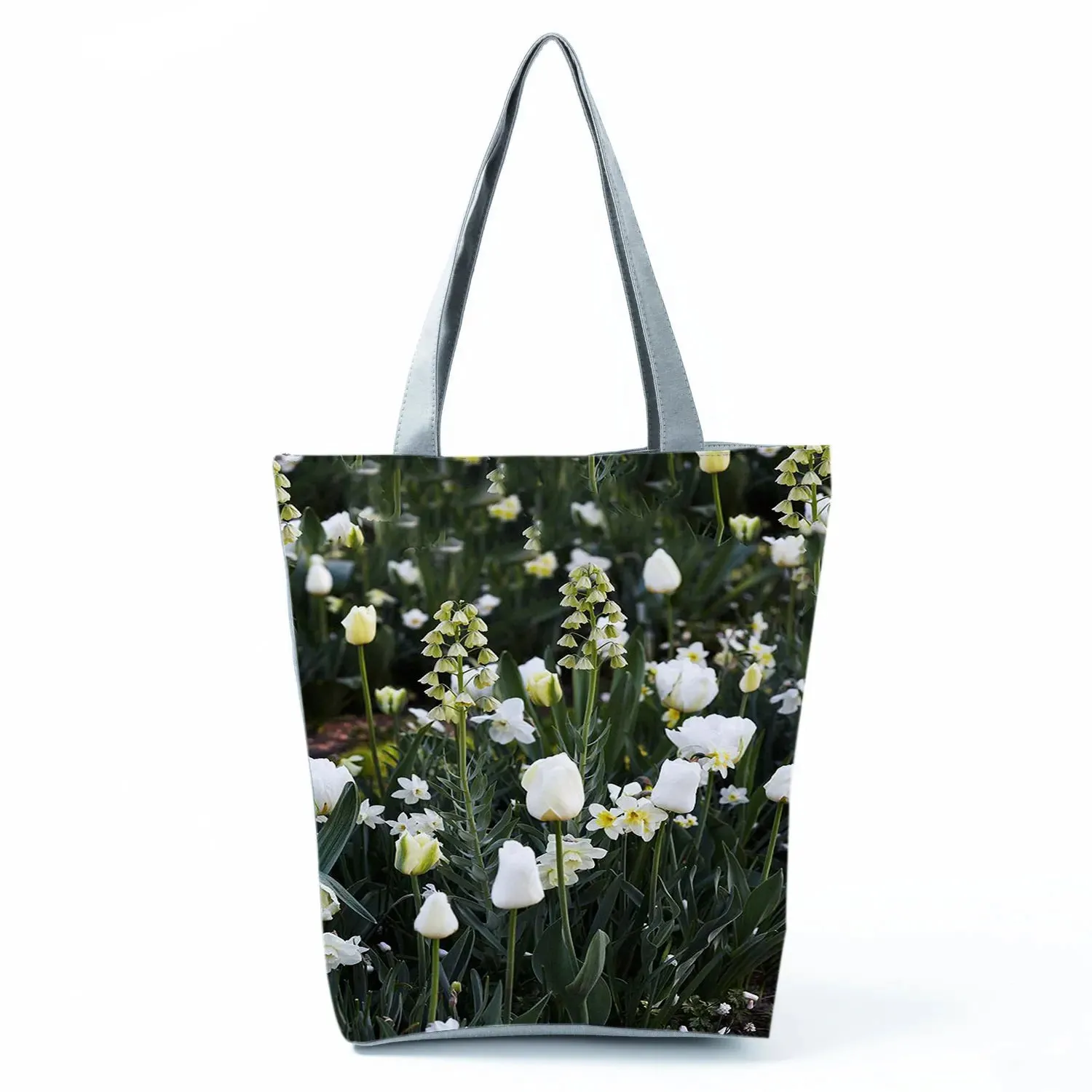 Tote Bag Ladies Outdoor Large Capacity School Teacher Gift Bag Shopping Bag Botanical Flower Print Casual Women Shoulder Bag