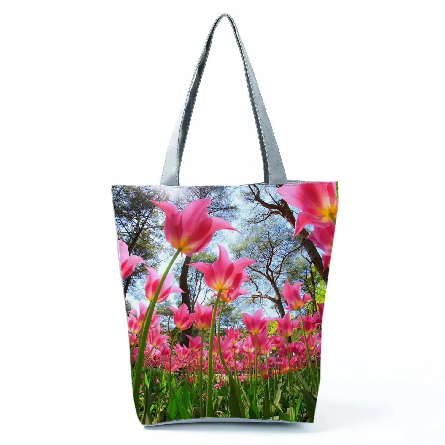 Tote Bag Ladies Outdoor Large Capacity School Teacher Gift Bag Shopping Bag Botanical Flower Print Casual Women Shoulder Bag