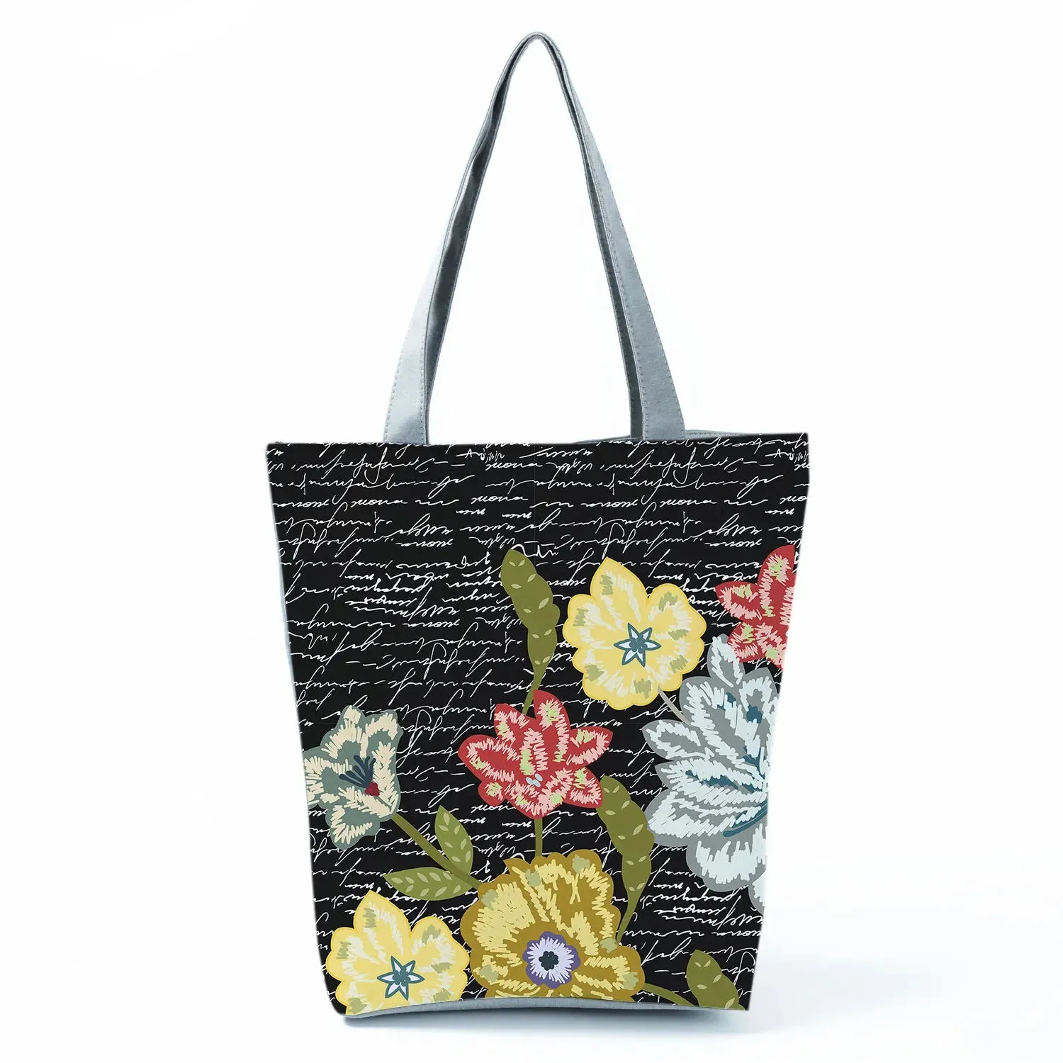 Tote Bag Ladies Outdoor Large Capacity School Teacher Gift Bag Shopping Bag Botanical Flower Print Casual Women Shoulder Bag