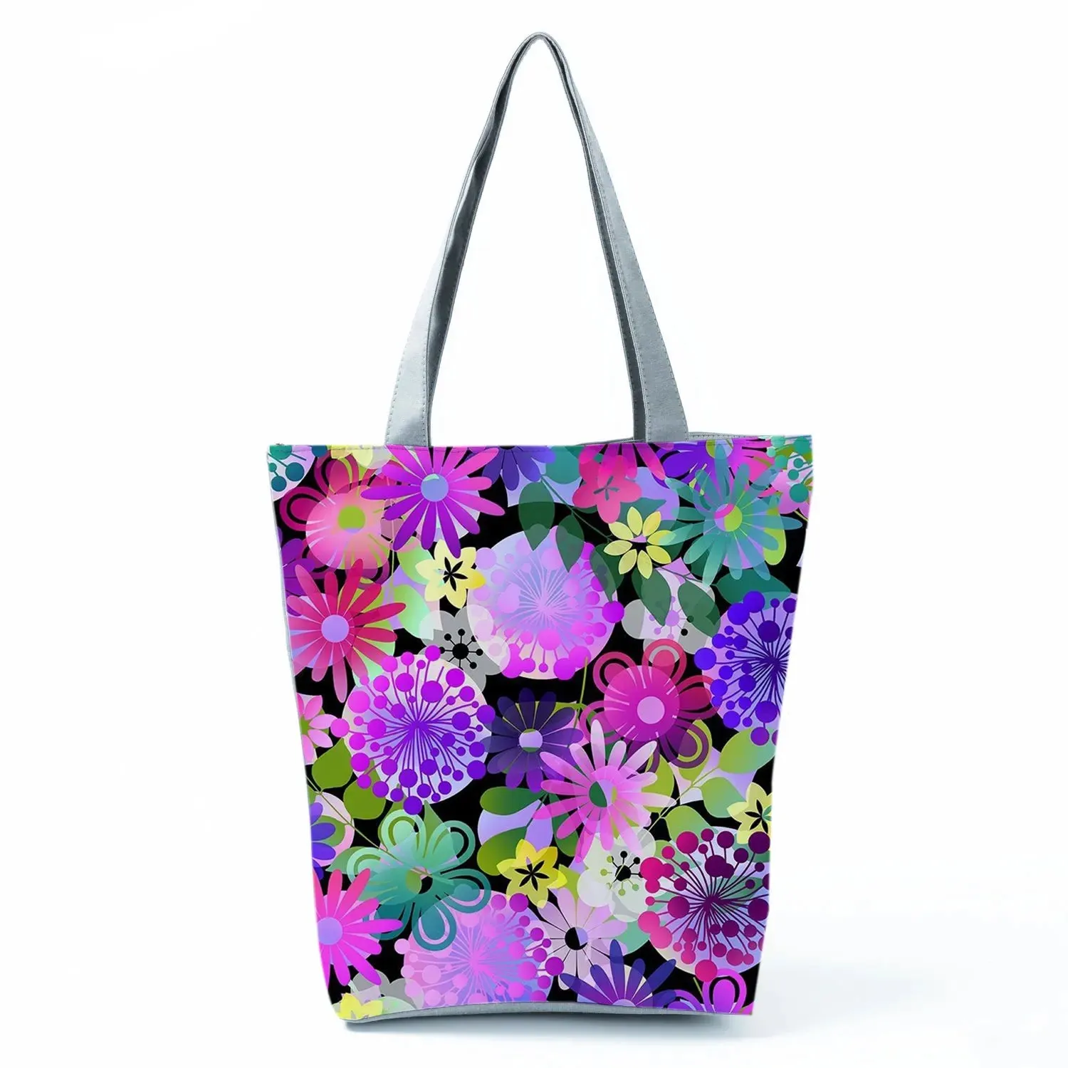 Tote Bag Ladies Outdoor Large Capacity School Teacher Gift Bag Shopping Bag Botanical Flower Print Casual Women Shoulder Bag