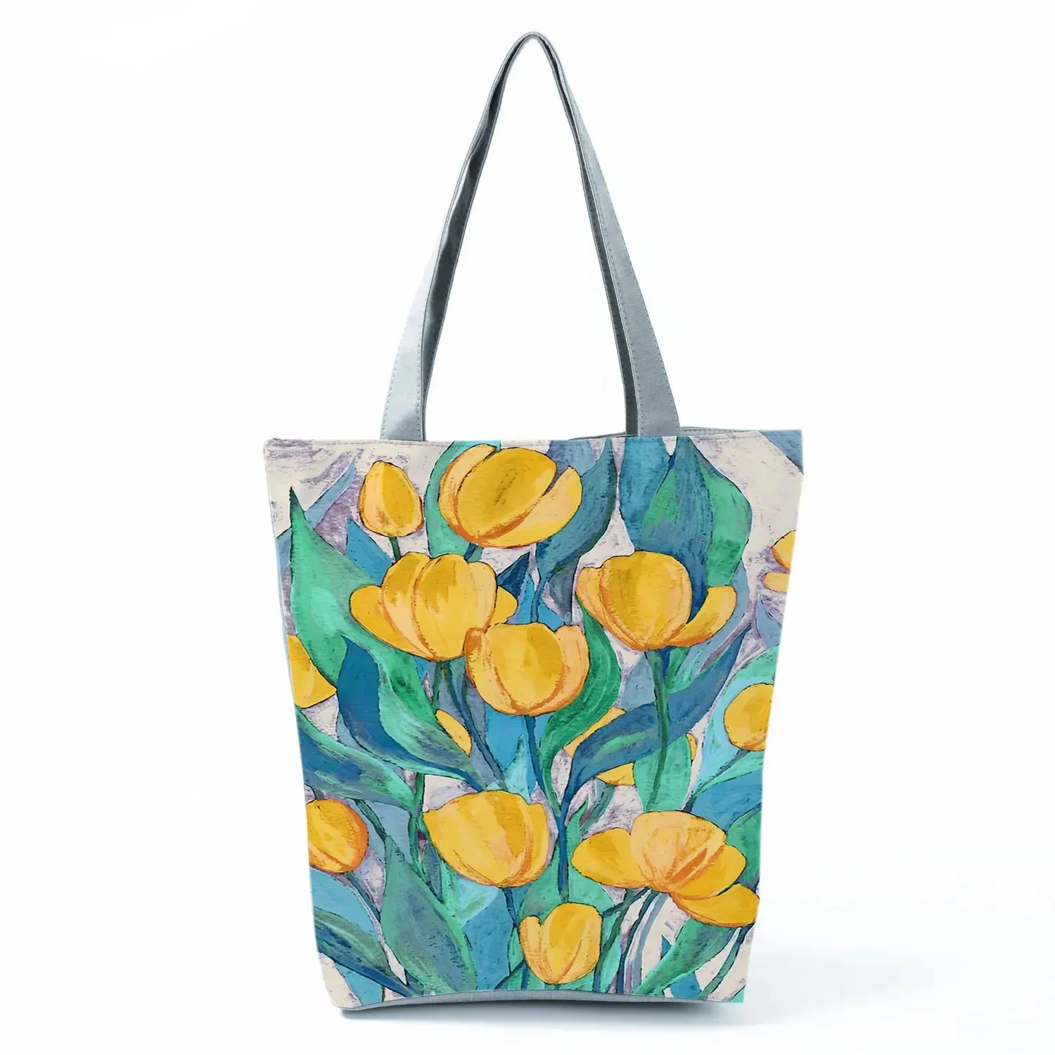 Tote Bag Ladies Outdoor Large Capacity School Teacher Gift Bag Shopping Bag Botanical Flower Print Casual Women Shoulder Bag
