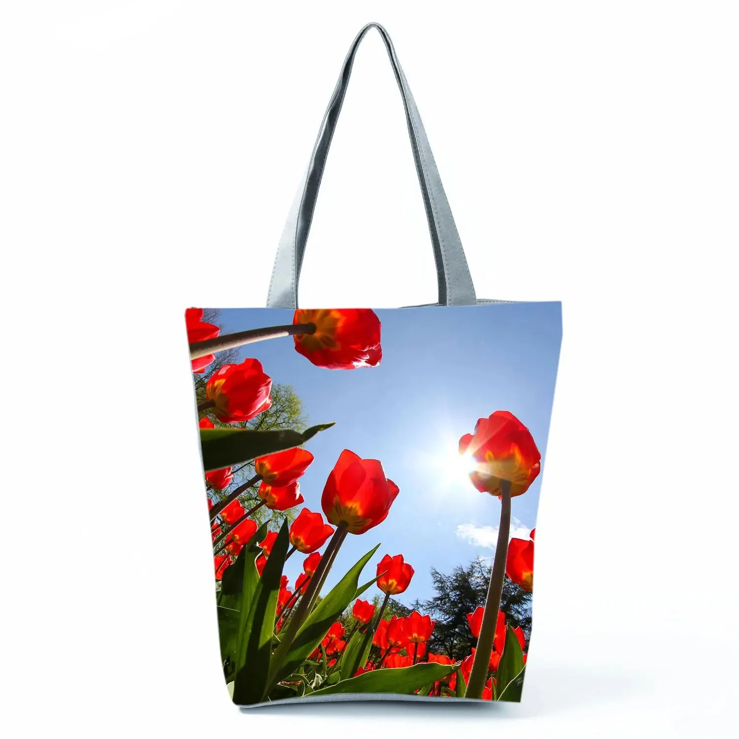 Tote Bag Ladies Outdoor Large Capacity School Teacher Gift Bag Shopping Bag Botanical Flower Print Casual Women Shoulder Bag