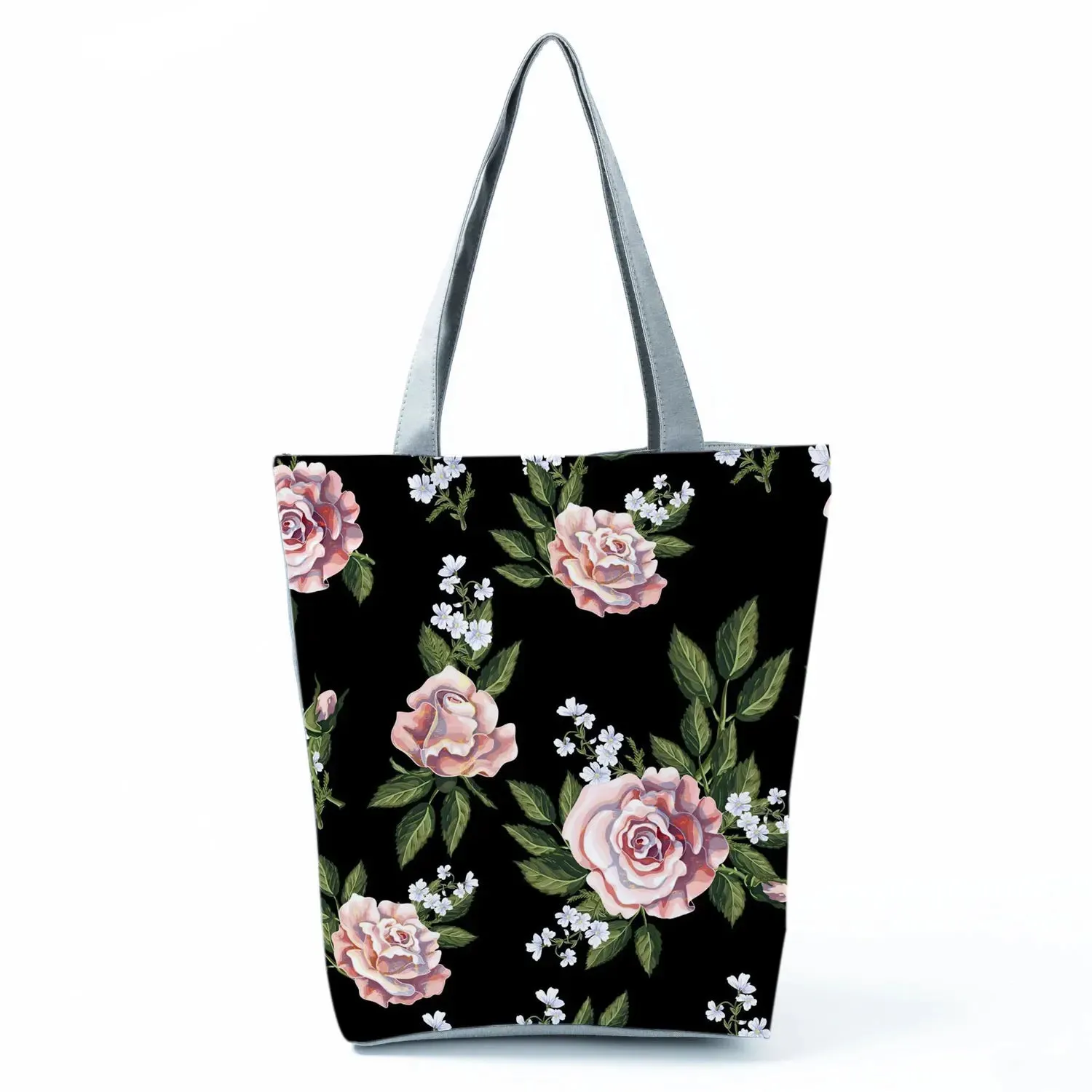 Tote Bag Ladies Outdoor Large Capacity School Teacher Gift Bag Shopping Bag Botanical Flower Print Casual Women Shoulder Bag
