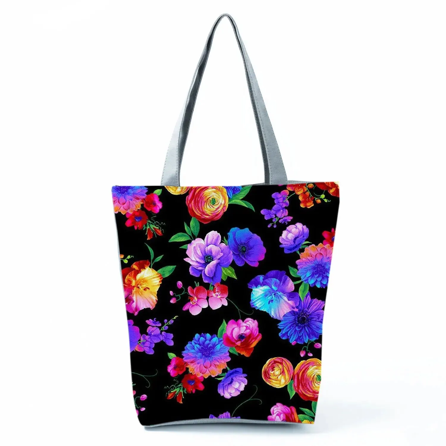 Tote Bag Ladies Outdoor Large Capacity School Teacher Gift Bag Shopping Bag Botanical Flower Print Casual Women Shoulder Bag