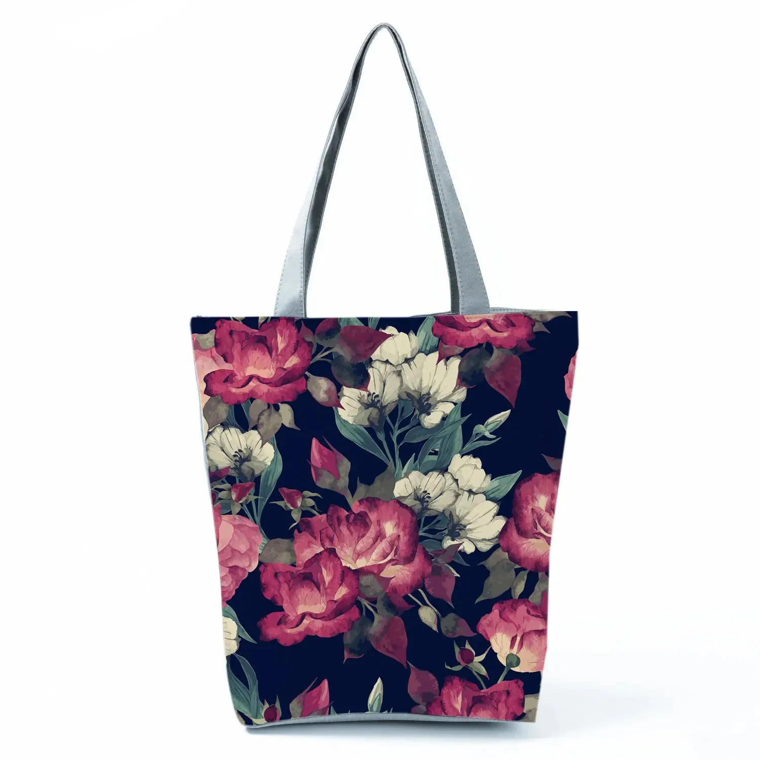Tote Bag Ladies Outdoor Large Capacity School Teacher Gift Bag Shopping Bag Botanical Flower Print Casual Women Shoulder Bag