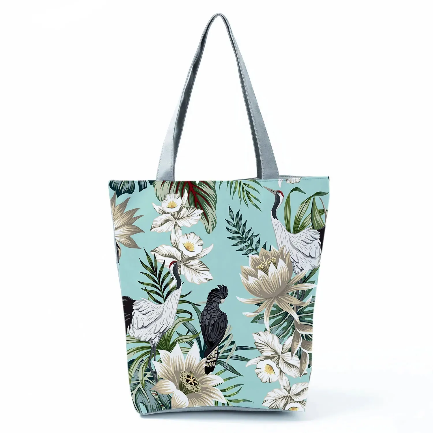 Tote Bag Ladies Outdoor Large Capacity School Teacher Gift Bag Shopping Bag Botanical Flower Print Casual Women Shoulder Bag