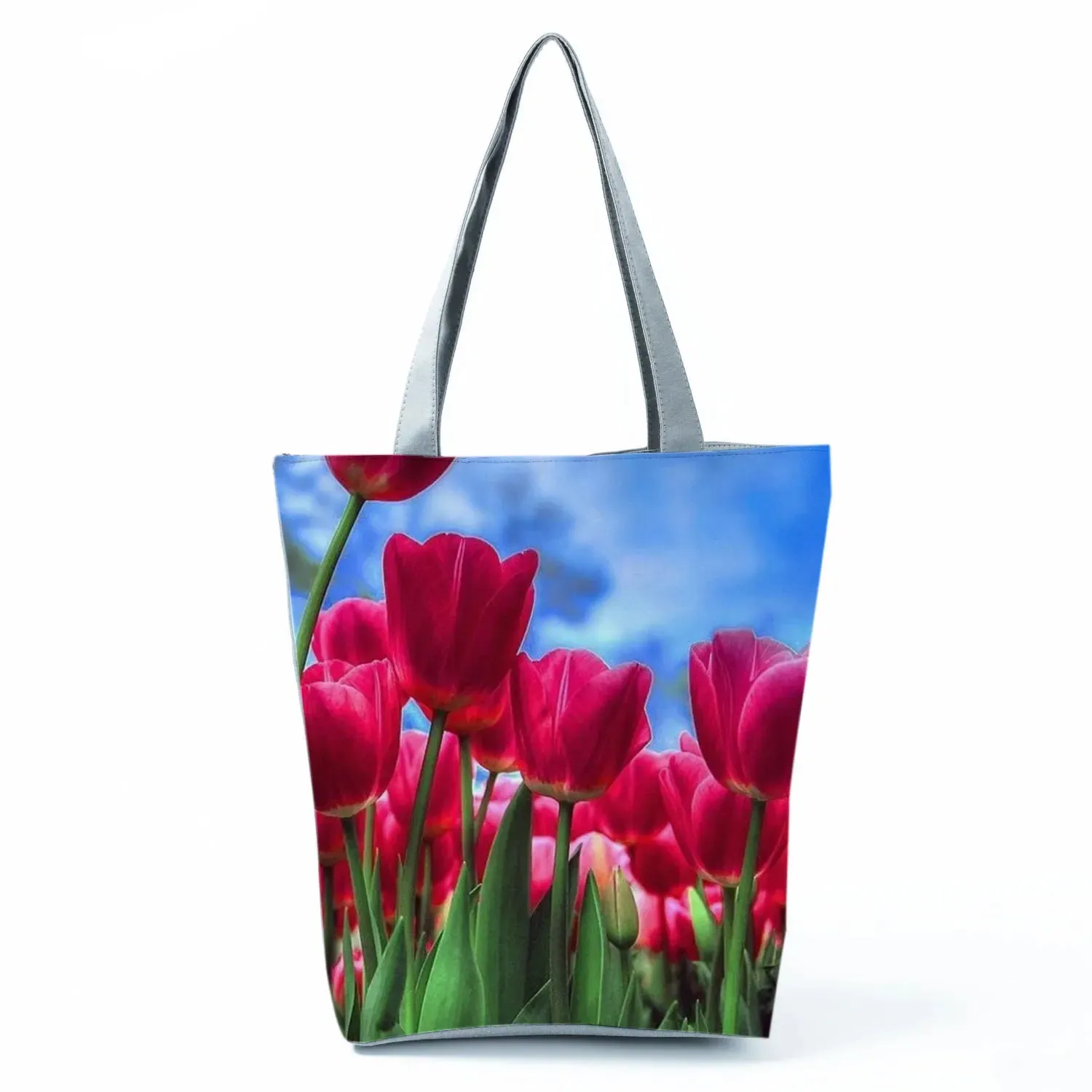 Tote Bag Ladies Outdoor Large Capacity School Teacher Gift Bag Shopping Bag Botanical Flower Print Casual Women Shoulder Bag