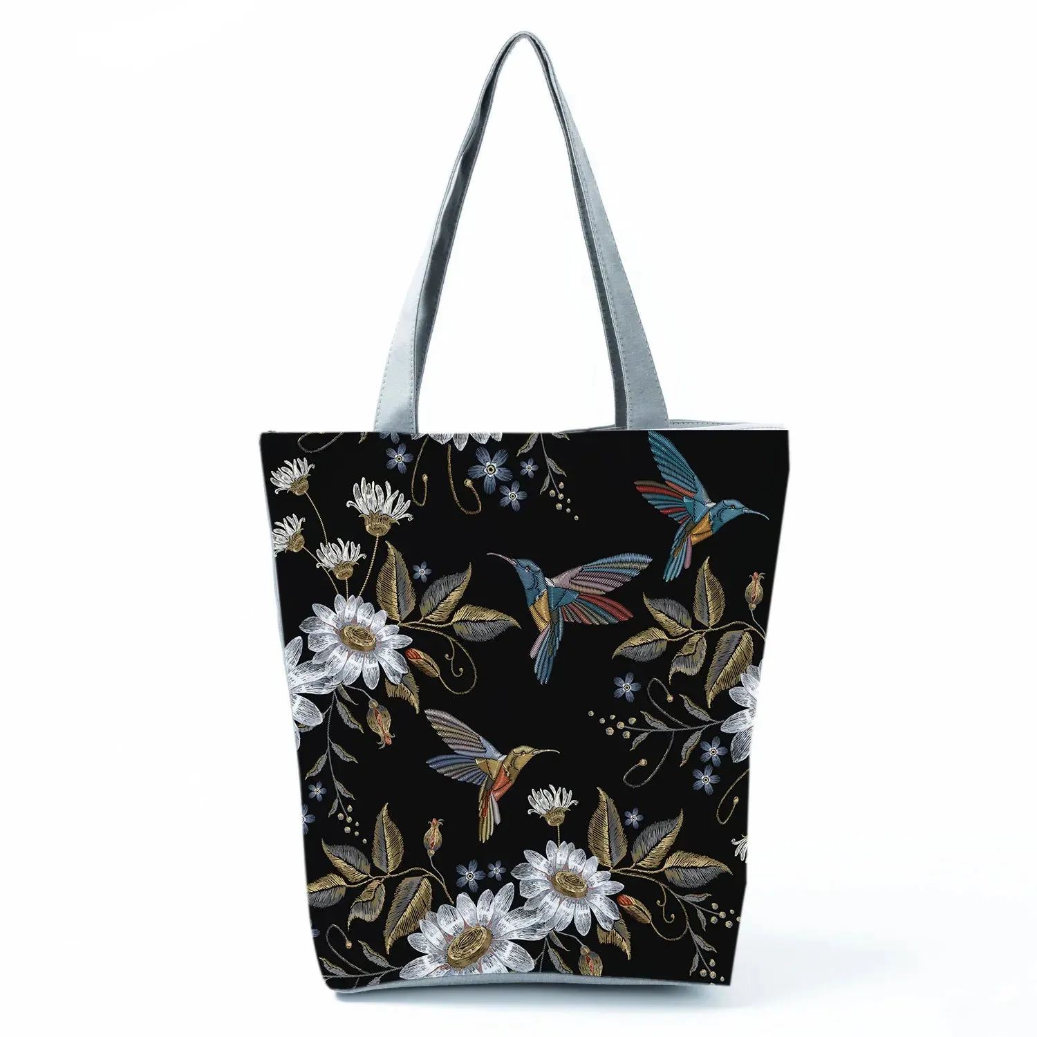 Tote Bag Ladies Outdoor Large Capacity School Teacher Gift Bag Shopping Bag Botanical Flower Print Casual Women Shoulder Bag