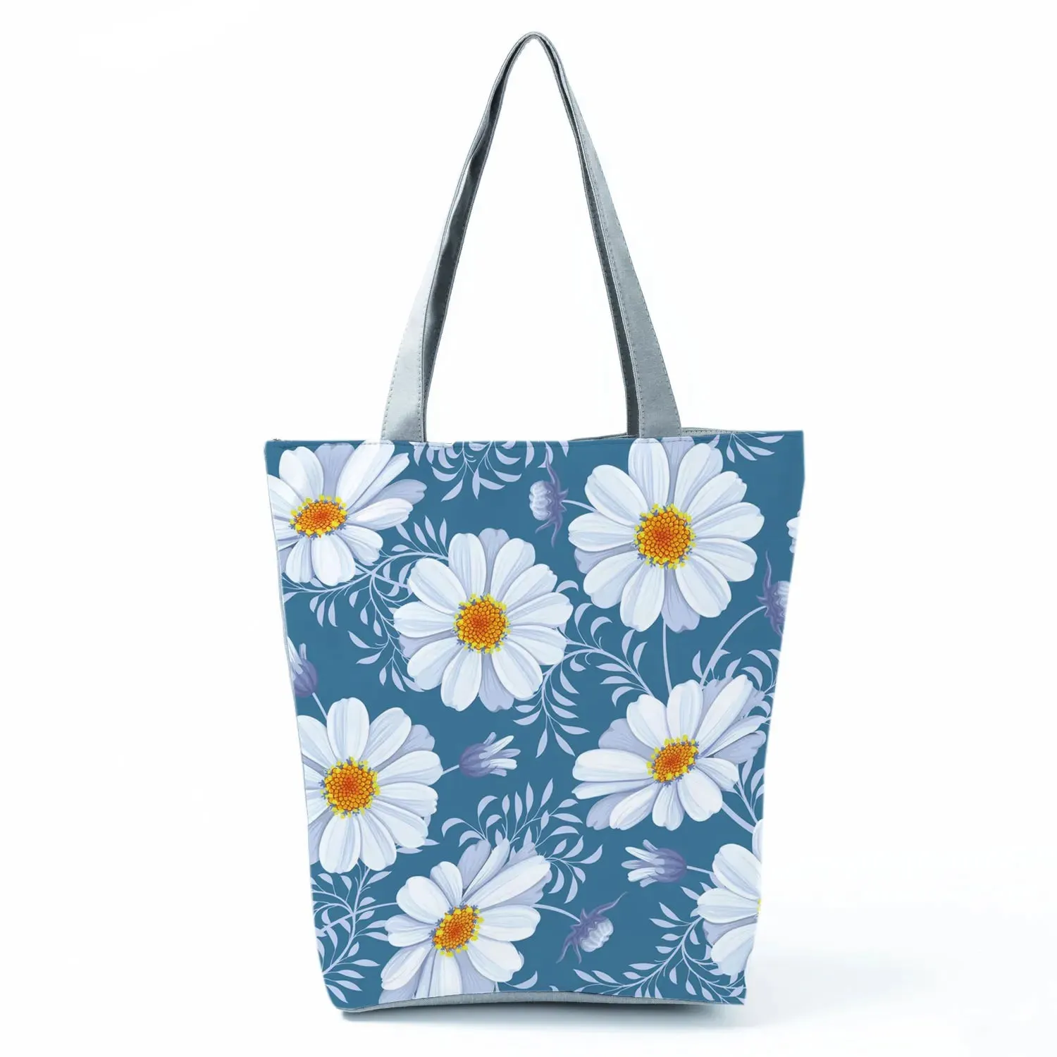 Tote Bag Ladies Outdoor Large Capacity School Teacher Gift Bag Shopping Bag Botanical Flower Print Casual Women Shoulder Bag