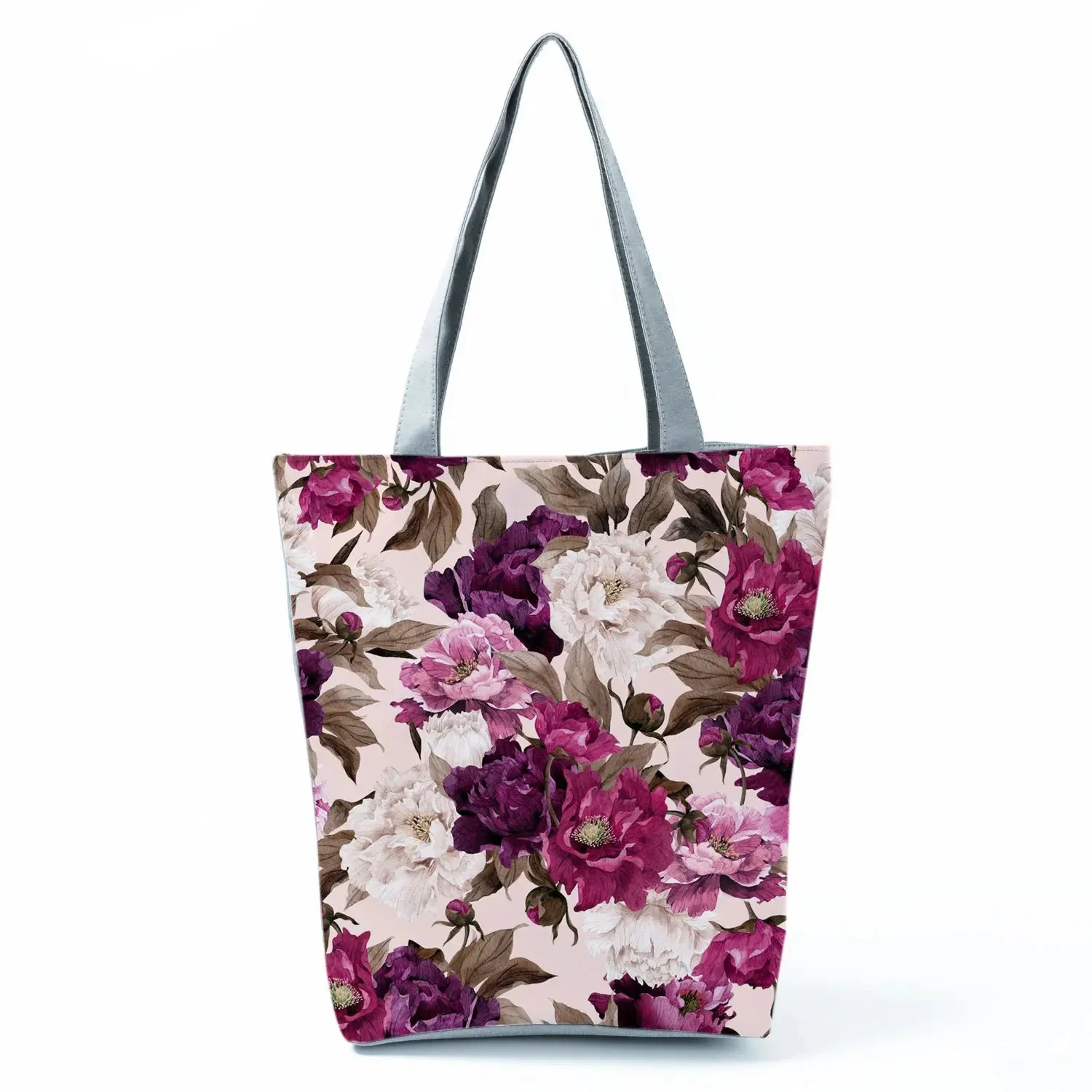 Tote Bag Ladies Outdoor Large Capacity School Teacher Gift Bag Shopping Bag Botanical Flower Print Casual Women Shoulder Bag
