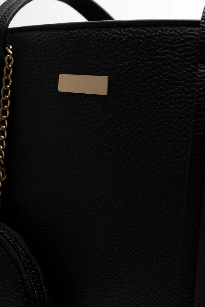 Tote Bag With Coin Purse Black