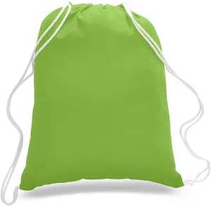 ToteBagFactory 6-Pack Cotton Canvas Drawstring Backpacks: Blank, Plain, Reusable Cloth, 14" W x 18" H