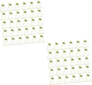 TOYANDONA 2sets 50pcs Organza Fruit Protection Bags Durable Netting Pouches for Fruits Vegetables Reusable Easy to Install for Organic Gardening 50pcs*2