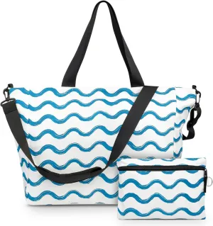 Travel Beach Bag Tote, Lightweight Packable Beach Bag for Women, Foldable Beach Bag for Travel, Packable Beach Tote