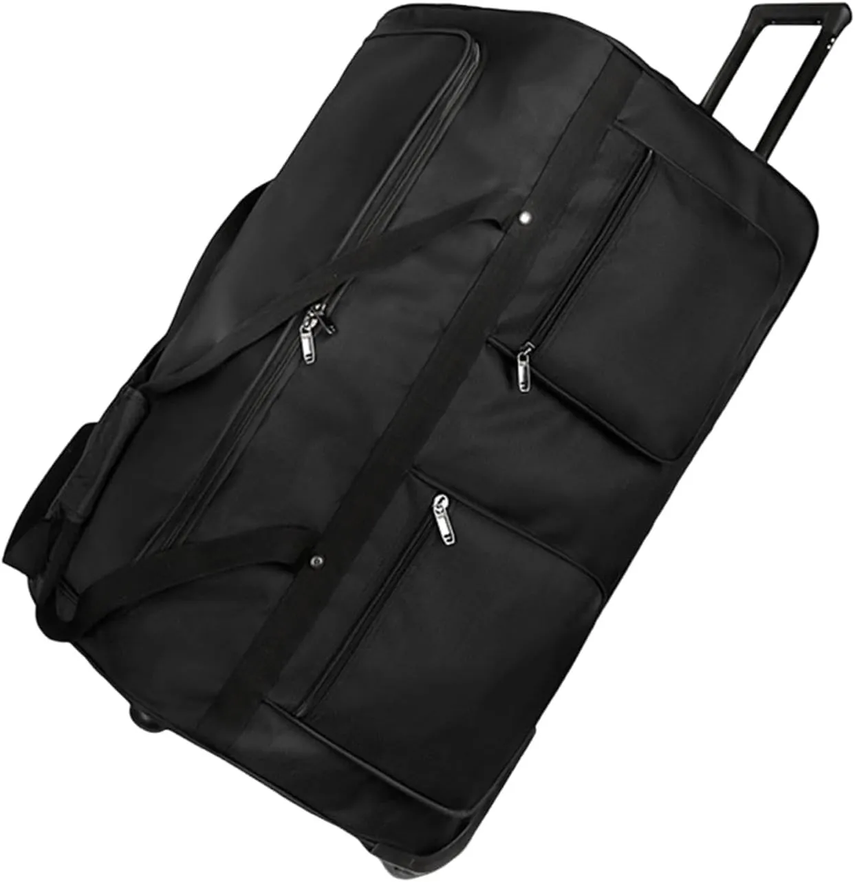 Travel Duffel Bag Luggage Heavy Duty Travel Rolling Backpack 32 Inch for Relocating Abroads Studying Overnight Trip, Black