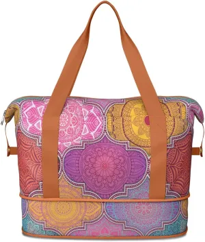 Travel Duffel Bag,Large Weekender Tote for Women, Shoulder Weekender Overnight Bag for Women,Gym Duffel Bag with Wet Pocket