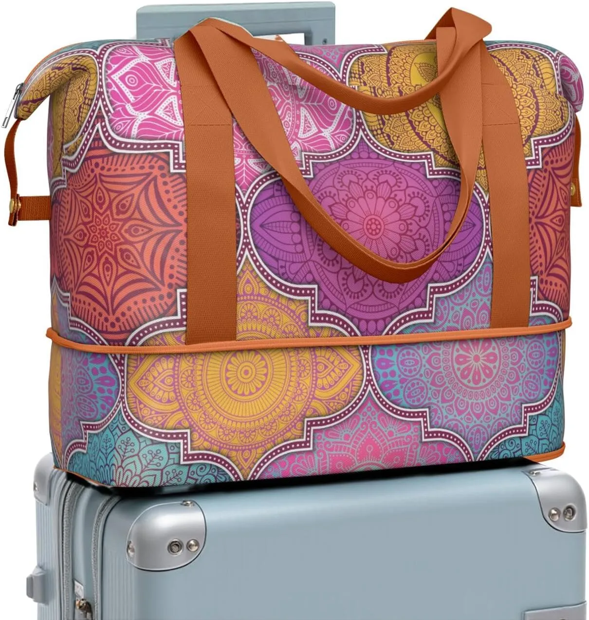 Travel Duffel Bag,Large Weekender Tote for Women, Shoulder Weekender Overnight Bag for Women,Gym Duffel Bag with Wet Pocket